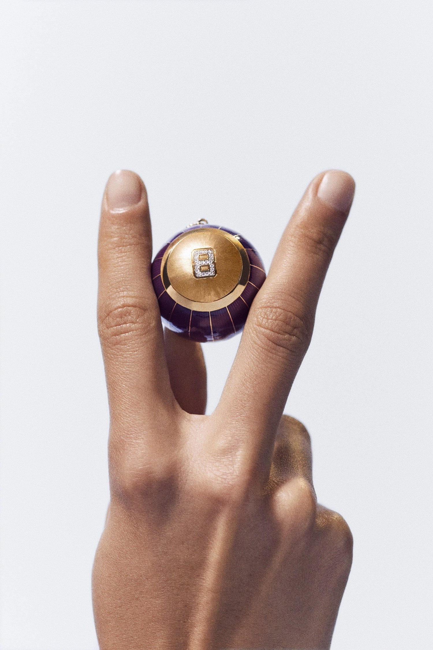 Marie Lichtenberg Staging Pendant Magic 8 Ball Purple