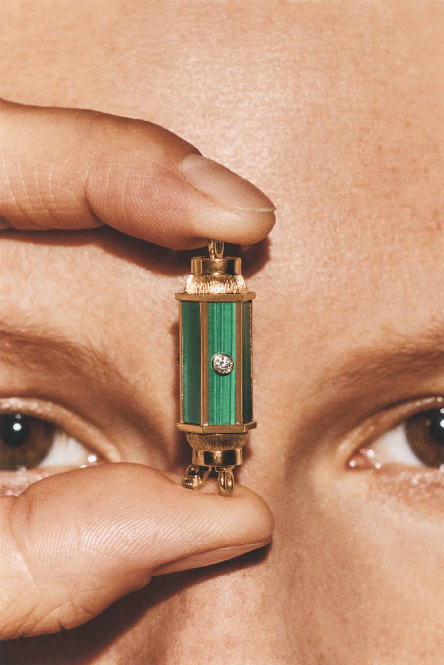 Marie Lichtenberg Staging Baby locket Malachite baby locket Necklace