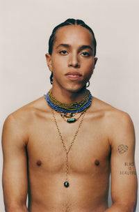 Marie Lichtenberg Staging Link Mauli beads ghana blue 4m