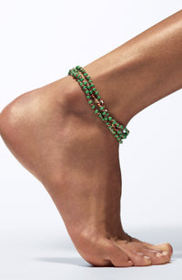 Marie Lichtenberg Staging Link Mauli Beads Ghana Green 73cm