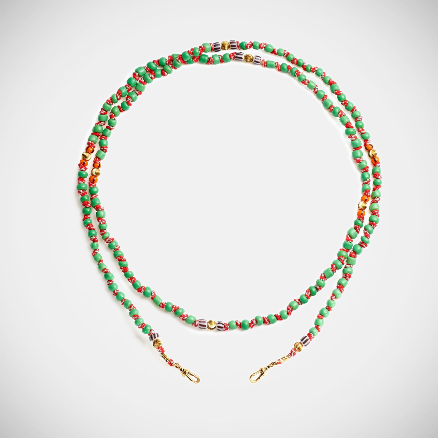 Marie Lichtenberg Staging Link Mauli Beads Ghana Green 73cm