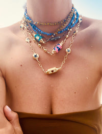 Marie Lichtenberg Staging Link Mauli beads ghana yellow & black 73cm