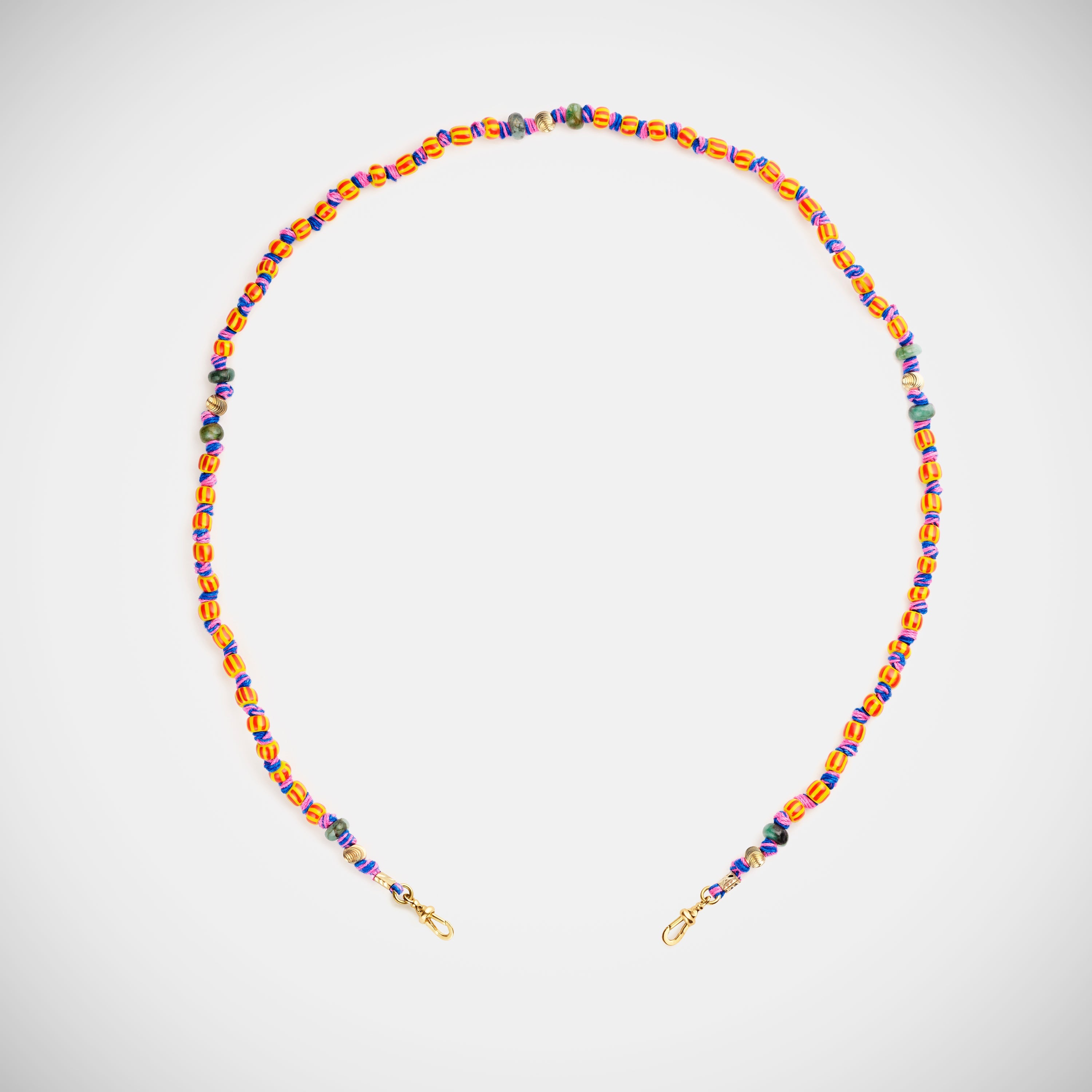 Marie Lichtenberg Staging Link Mauli beads ghana yellow & red 35cm