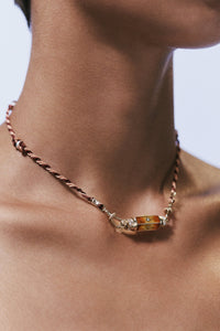 Marie Lichtenberg Staging Link Mauli Silky Burgundy and Beige 35cm