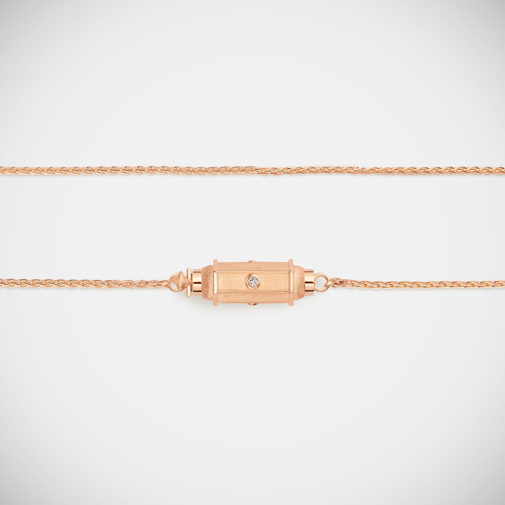 Marie Lichtenberg Staging Baby locket Micro coco diamonds rose gold locket necklace