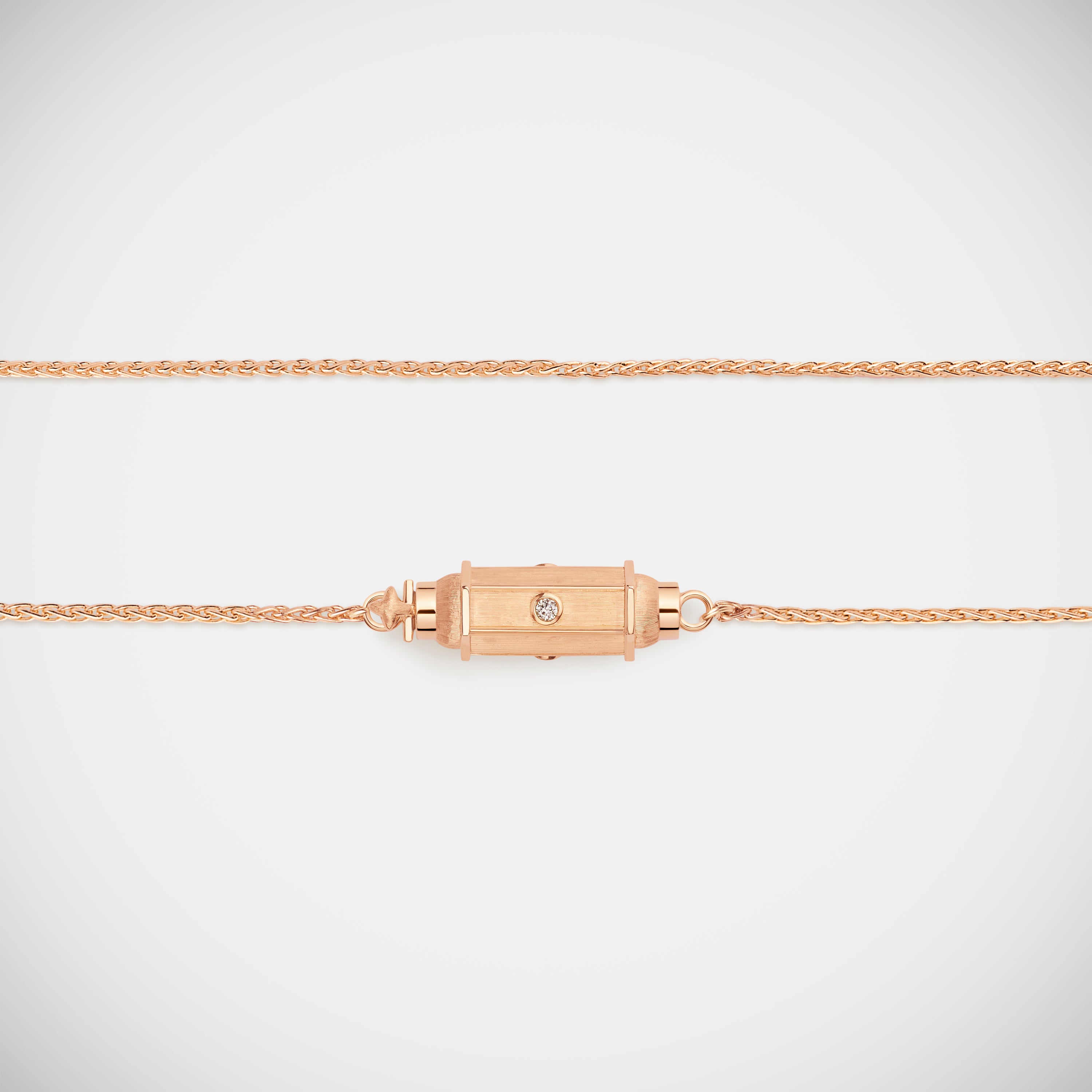 Marie Lichtenberg Staging Baby locket Micro coco diamonds rose gold locket necklace