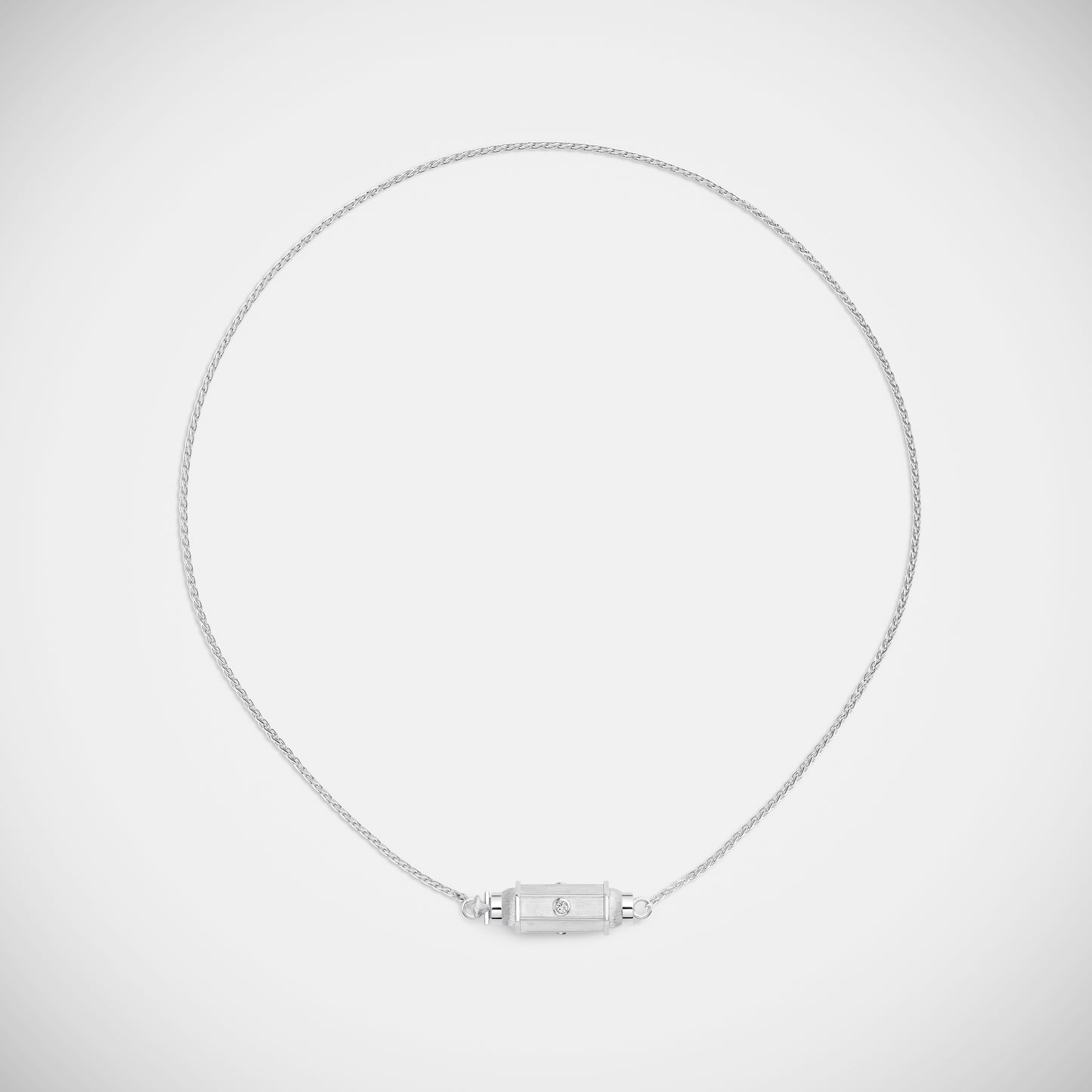 Marie Lichtenberg Staging Baby locket Micro coco diamonds white gold locket necklace