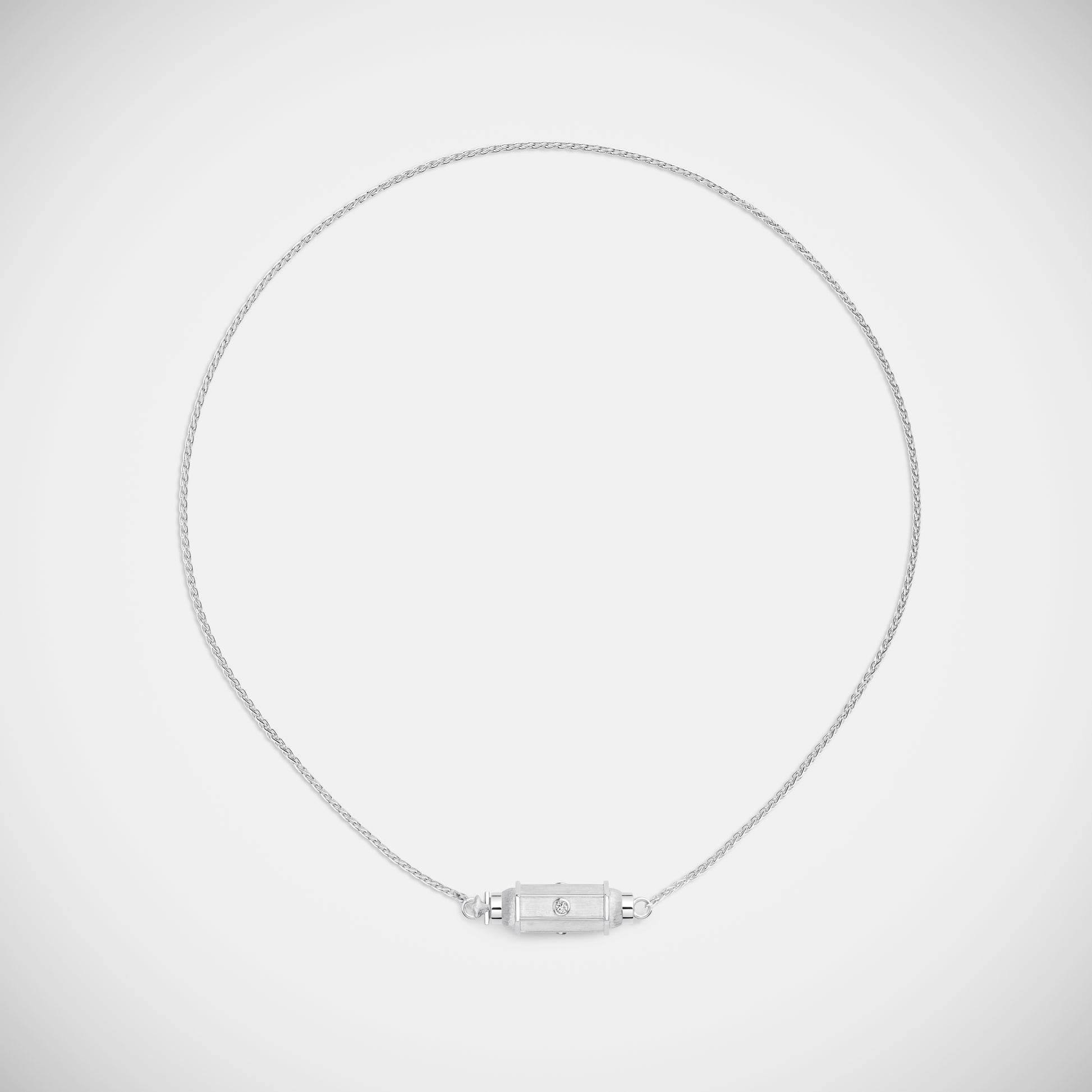 Marie Lichtenberg Staging Baby locket Micro coco diamonds white gold locket necklace