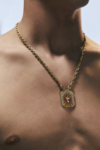 Marie Lichtenberg Staging Scapulaires Pink mushroom Scapular on Silky Link