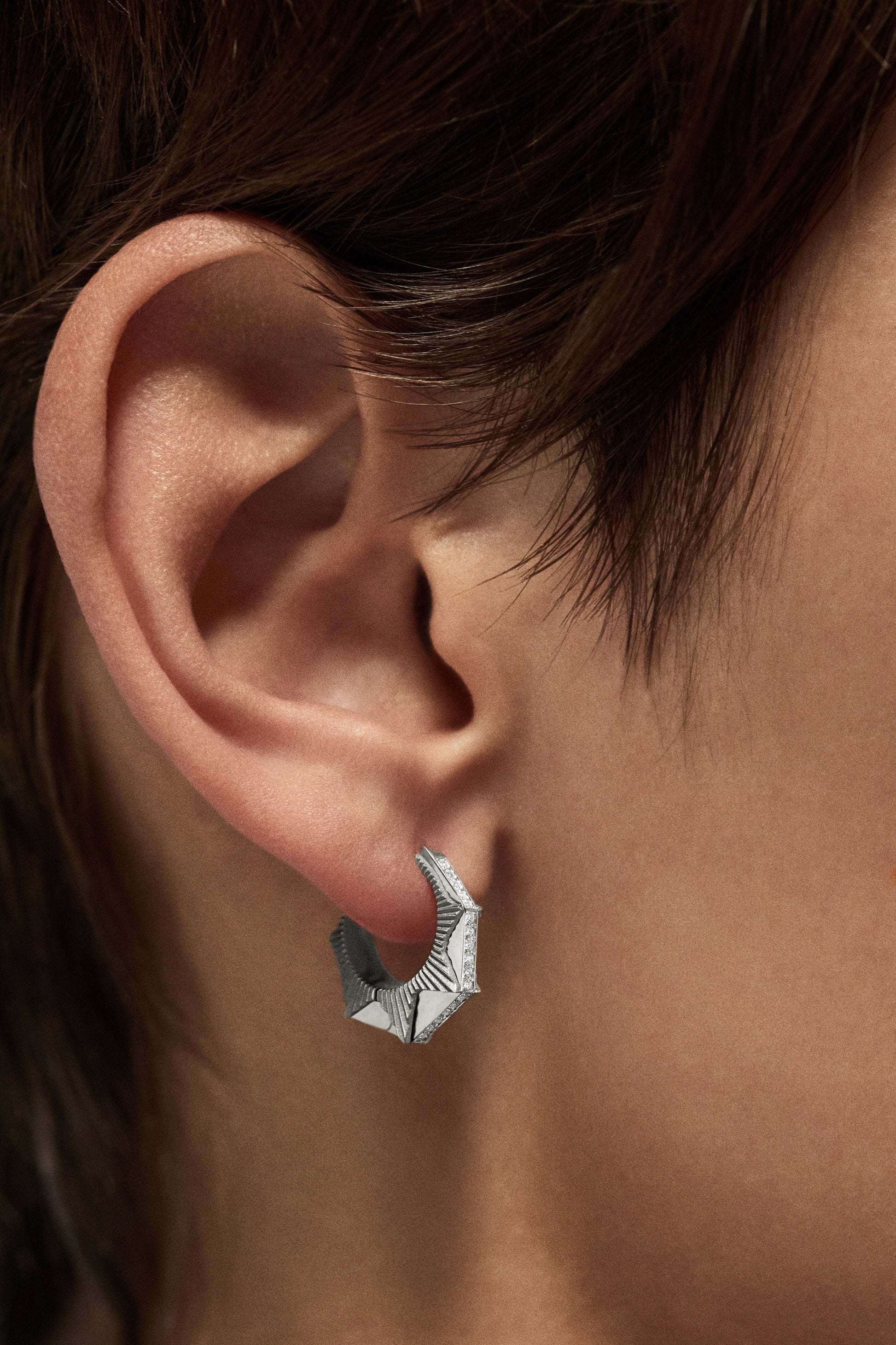 NYC Diamond White Earring small - Marie Lichtenberg